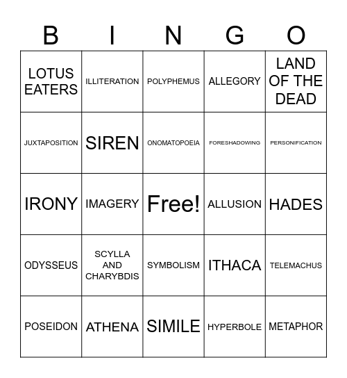 EPIC BINGO Card