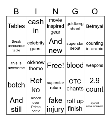 Allenownz Crown Jewel 2024 Bingo Card