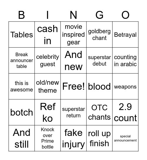 Allenownz Crown Jewel 2024 Bingo Card