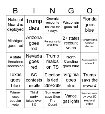 2024 election bingo Card