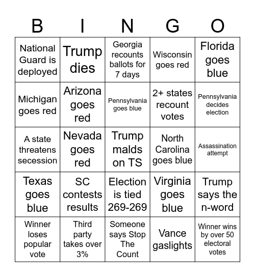 2024 election bingo Card