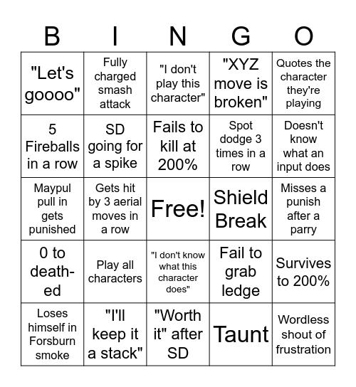 Aether Bingo Card