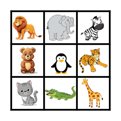 ANIMALS! Bingo Card