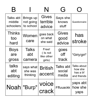 It Could be Bingo Card
