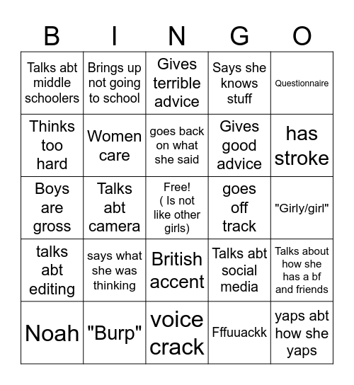 It Could be Bingo Card