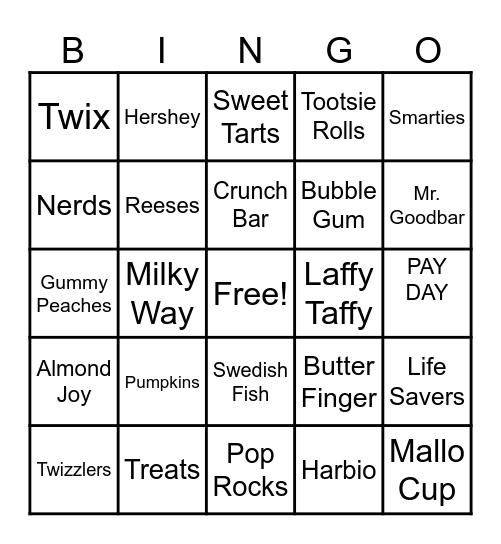 HAPPY CANDY DAY Bingo Card