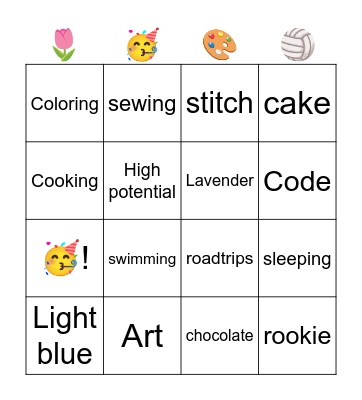 Happy Birthday Zoe🥳 Bingo Card