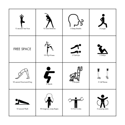 Fitness Bingo Card