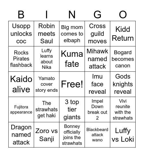 Elbaph Arc Bingo Card