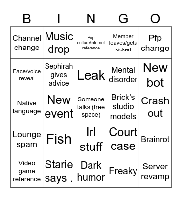 Server Bingo Card