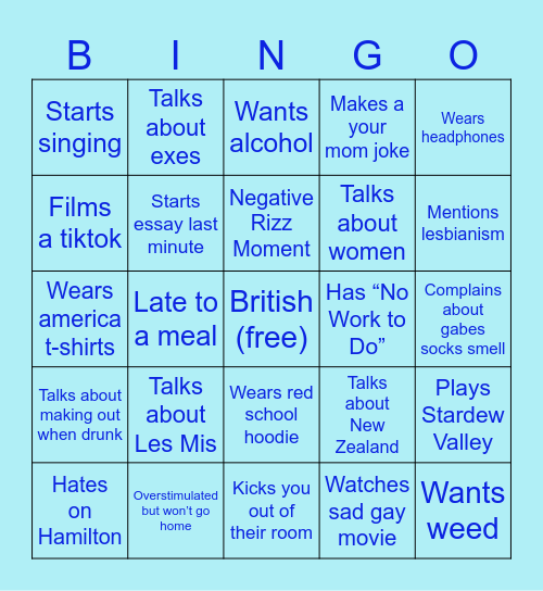 Lillian Bingo Card