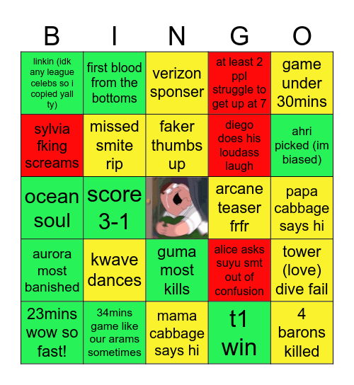 idk anything about pro league Bingo Card