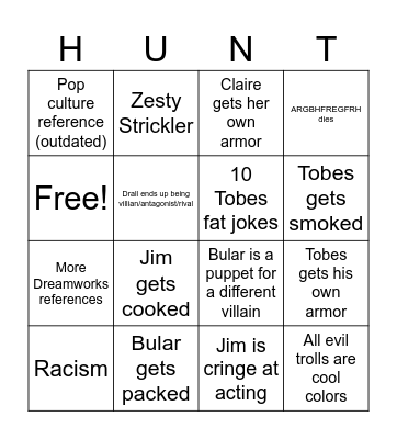 Trollhunters bingo card Bingo Card