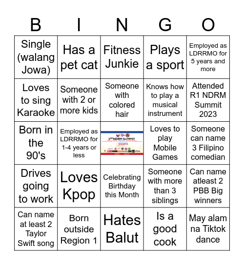 NDRM SUMMIT 2024 HUMAN BINGO Card