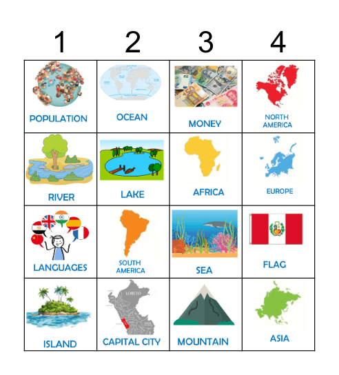 VOCABULARY: GEOGRAPHY Bingo Card