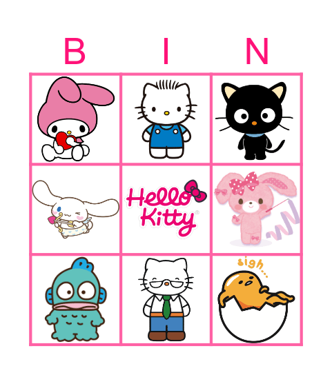 Hello Kitty Bingo Card