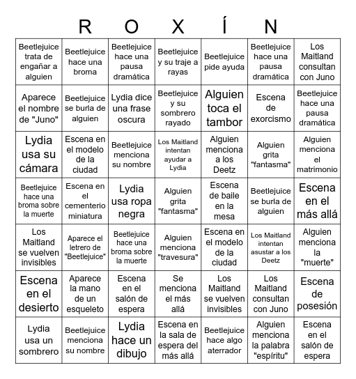 Peque Bingo Card