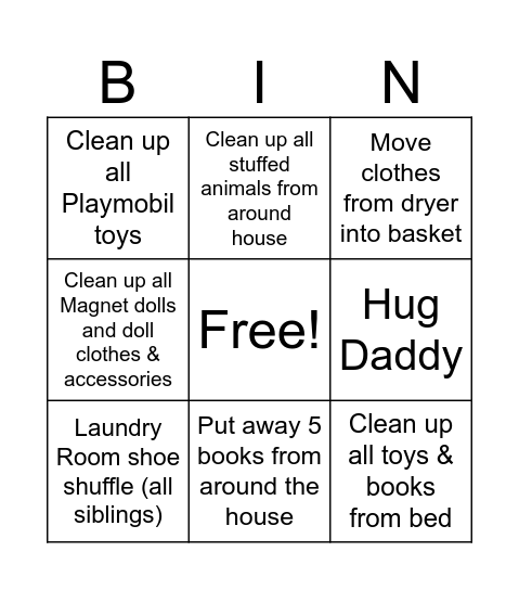 Mary Bingo Card