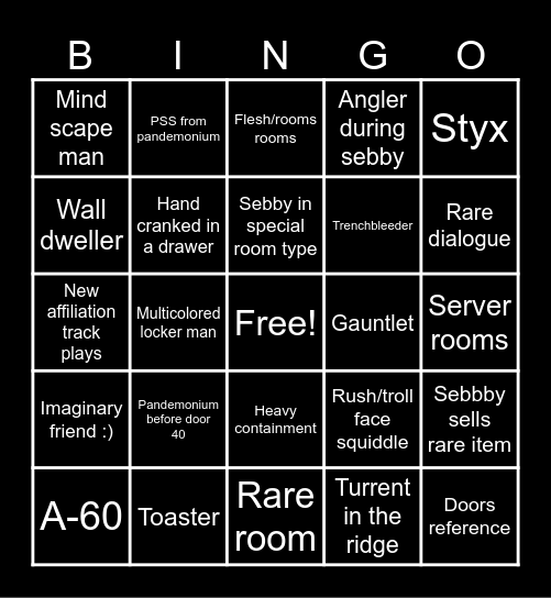 Pressure BINGO! Bingo Card