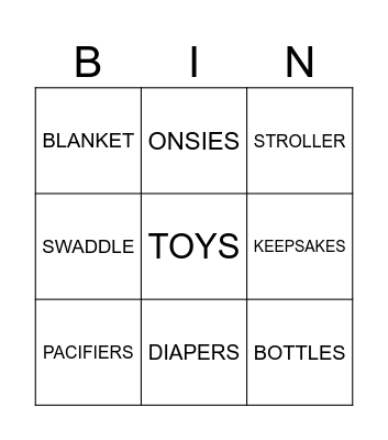 BABY BINGO Card