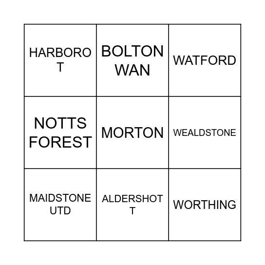 NET'S BAR FOOTY BINGO! Bingo Card