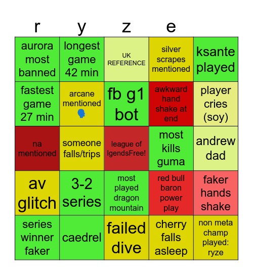 booty Bingo Card