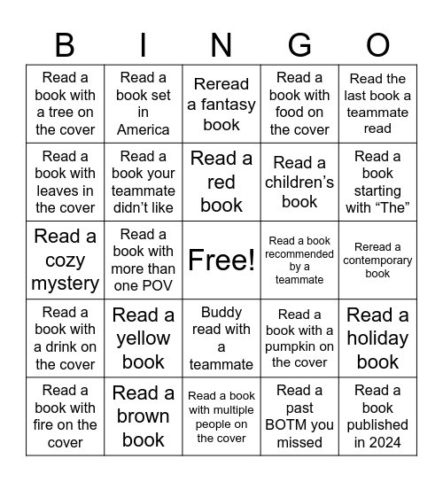 Team Bingo Card