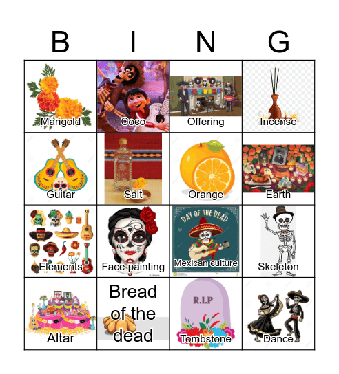 Day of the Dead Bingo Card