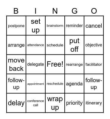 Unit 1 Conference call M.6 Bingo Card