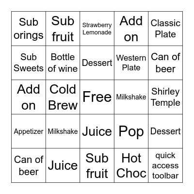 Microsoft Word  Bingo Card