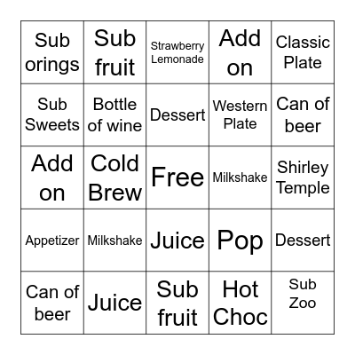 Microsoft Word  Bingo Card