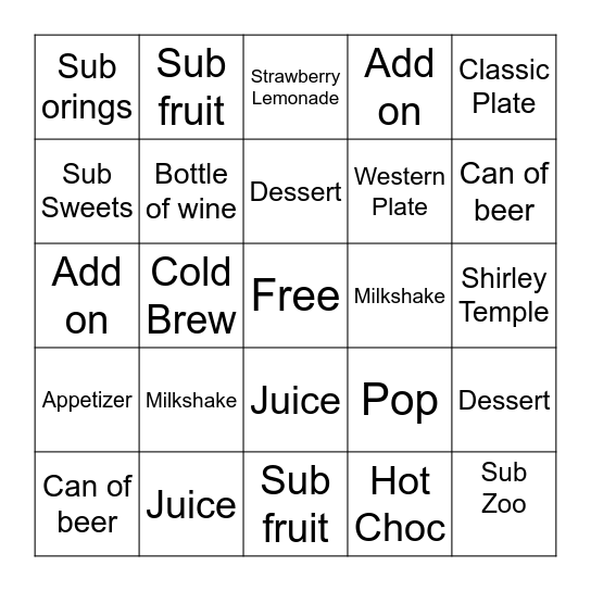 Microsoft Word  Bingo Card