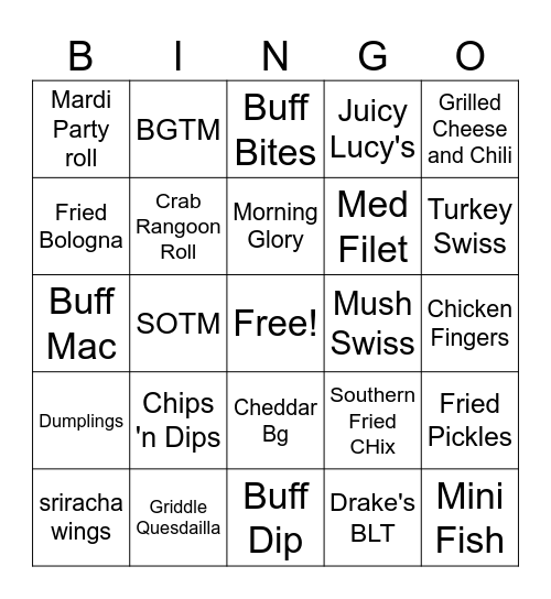 Drake's Bingo Card