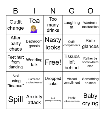 Wedding 💍 Bingo Card