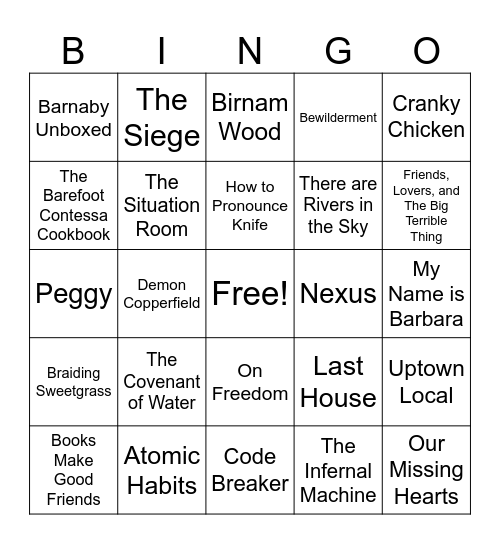 Indigo Bingo! Bingo Card