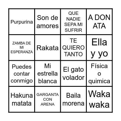 BINGO MUSICAL Bingo Card