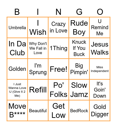 Bingo & Beats - Game 4 (2000s) Bingo Card