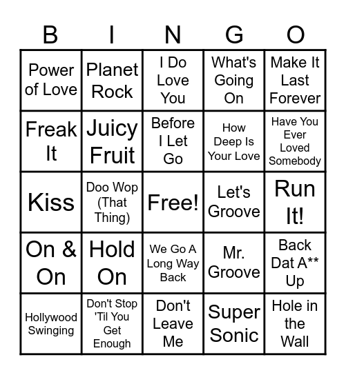 Ol' Skool Bingo Session Bingo Card