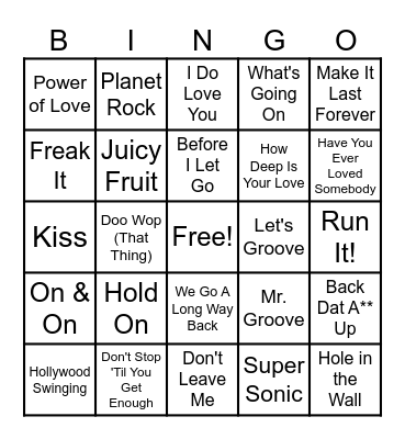 Ol' Skool Bingo Session Bingo Card