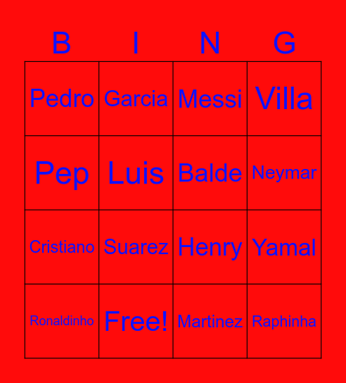 Piłkarze Bingo Card