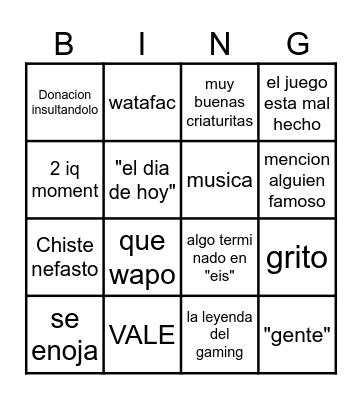 bingo rubius Bingo Card