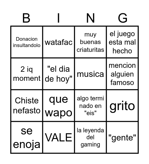 bingo rubius Bingo Card