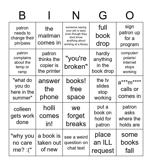 couty libary Bingo Card