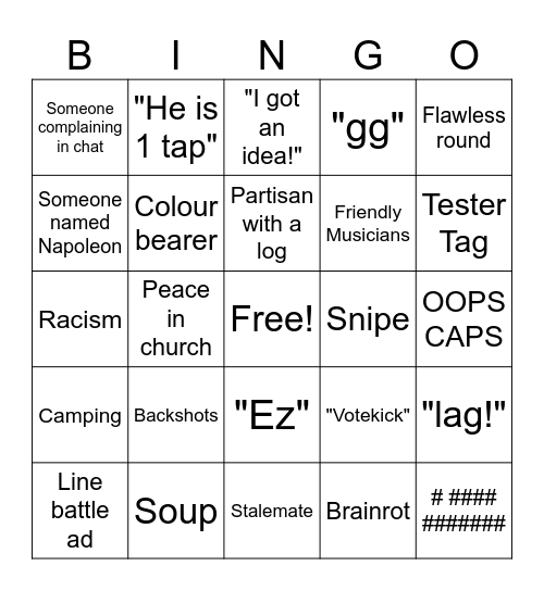 Epic B&I Bingo Card