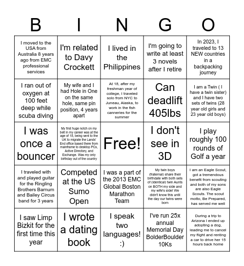 UDS PSW Fun Fact Bingo! Bingo Card