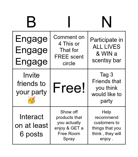 November Hostess Bingo Card