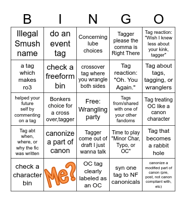 Wrangling Party Bingo Card
