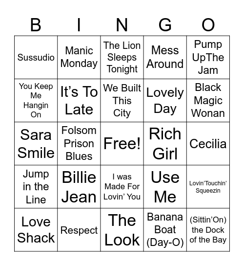 ((((((—60s-70s-80s—)))))) Bingo Card