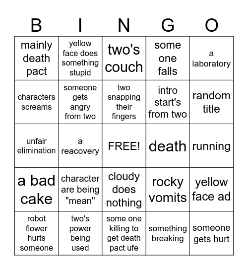 tpot Bingo Card