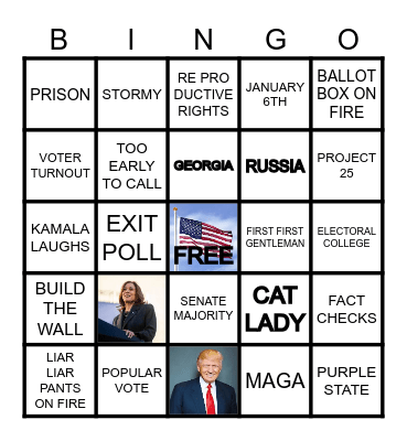 Election Bingo 2024 Bingo Card